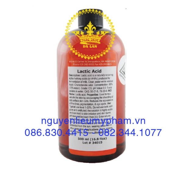 Bán Acid Lactic – Nguyên Liệu Mỹ Phẩm Giá Sỉ TPHCM